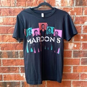 Maroon 5 Womens Small Black Short Sleeve Band Tee